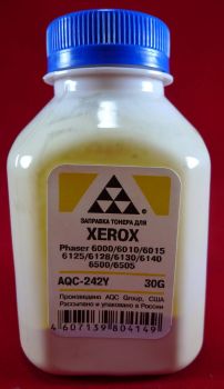 Тонер XEROX Phaser 6000/6010/6015/6125/6128/6130 Yellow (фл. 30г) (AQC-США) фас.Россия