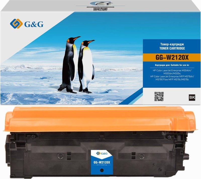 Картридж G&G, аналог HP W2120X/212X черный 13k с чипом