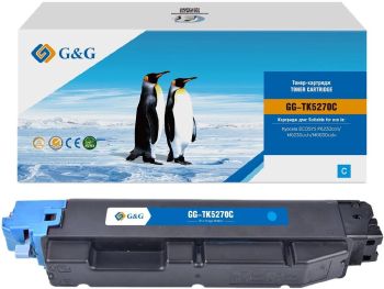Тонер-картридж G&G, аналог Kyocera TK-5270C голубой 6k с чипом