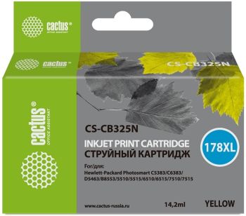 Картридж струйный Cactus CS-CB325N(CS-CB325) №178XL желтый (14.6мл)