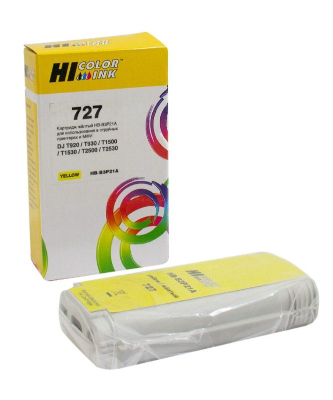 Картридж HP DJ T920/T1500 (Hi-Black) Yellow, №727/B3P21A, 130 мл