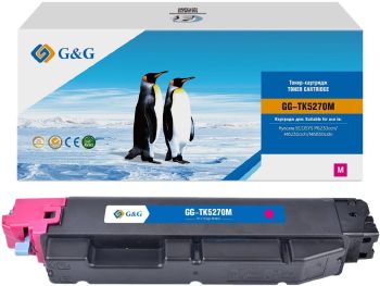 Тонер-картридж G&G, аналог Kyocera TK-5270M пурпурный 6k с чипом