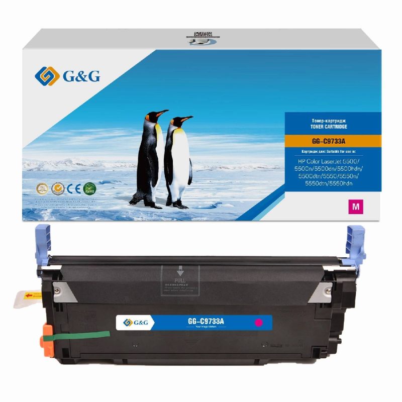 Картридж G&G, аналог HP C9733A пурпурный 12k с чипом