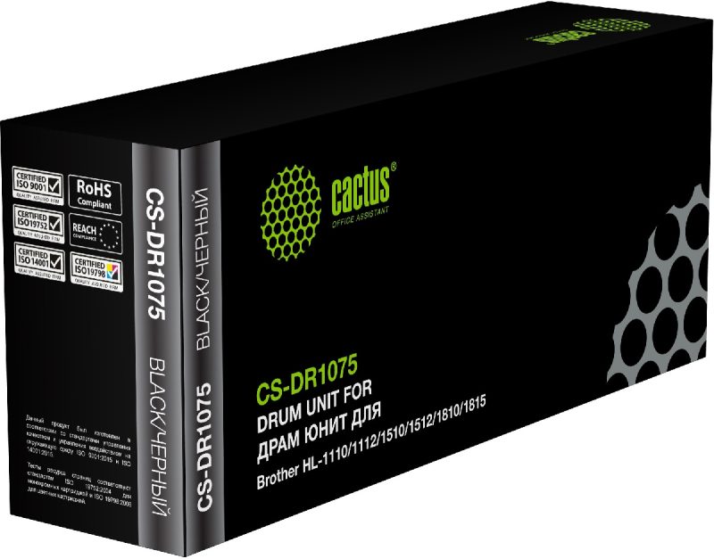 Блок фотобарабана Cactus CS-DR1075 DR-1075 черный ч/б:10000стр.