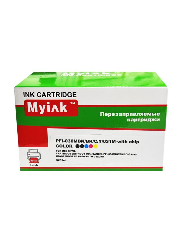 Картриджи (БЕЗ ЧЕРНИЛ) ПЗК (PFI-030MBK/BK/C/Y/031M) для CANON,with chip, 5шт MyInk