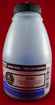 Тонер OKI C610/C810/C821/C822/C830/C5850 Cyan (фл. 135г) Black&White Premium (Tomoegawa) фас.Россия