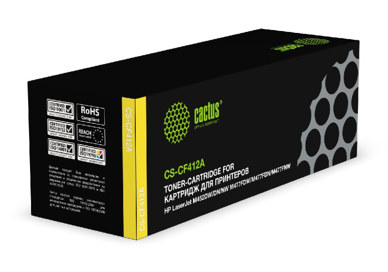 Картридж лазерный Cactus CS-CF412A CF412A желтый (2300стр.)